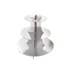 GENERICO - Porta cupcakes 3 niveles plateado