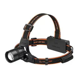SUPER - Linterna Frontal Recargable Superfire HL08 1900lm Zoom Alcance 350m