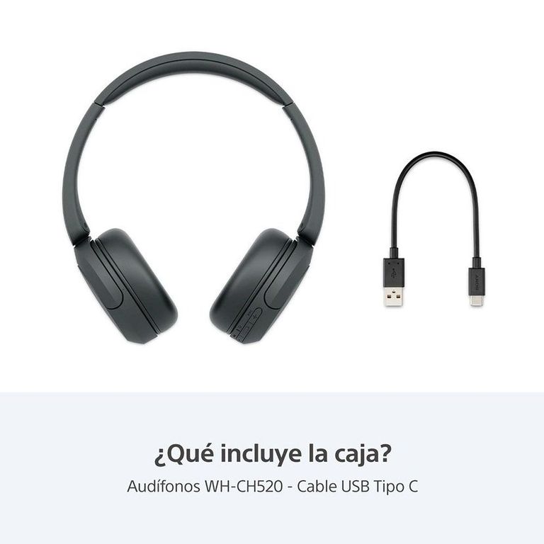 AUDIFONO BLUETOOTH ON EAR HASTA 50 HORAS WH-CH520 NEGRO