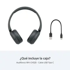 SONY - AUDIFONO BLUETOOTH ON EAR HASTA 50 HORAS WH-CH520 NEGRO