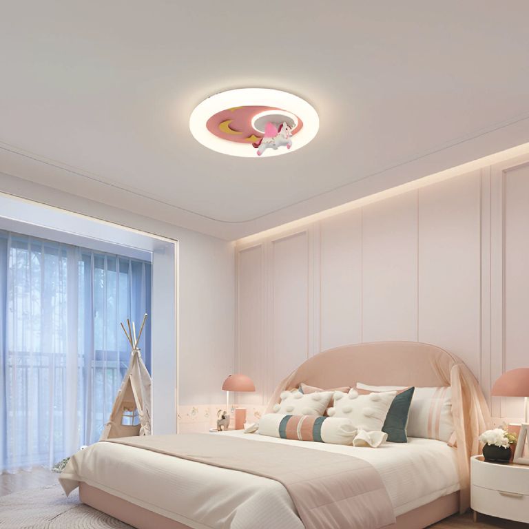 Lámpara de Techo LED Pony Lía 60W 40cm – 3 Colores de Luz + Control Remoto – Línea Kids