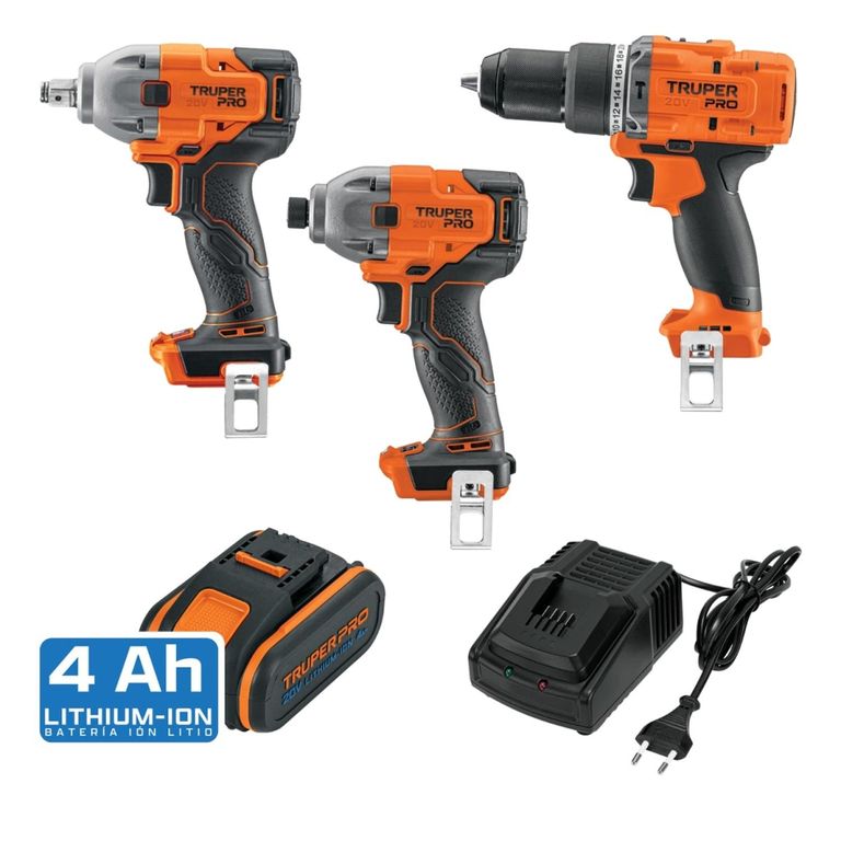 Taladro + Llave + Atornillador de impacto 20V + 1bat