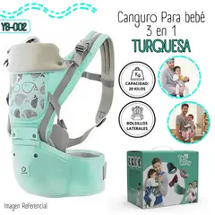 GENERICO - Canguro Ergonómico Turquesa para Bebé YB-002
