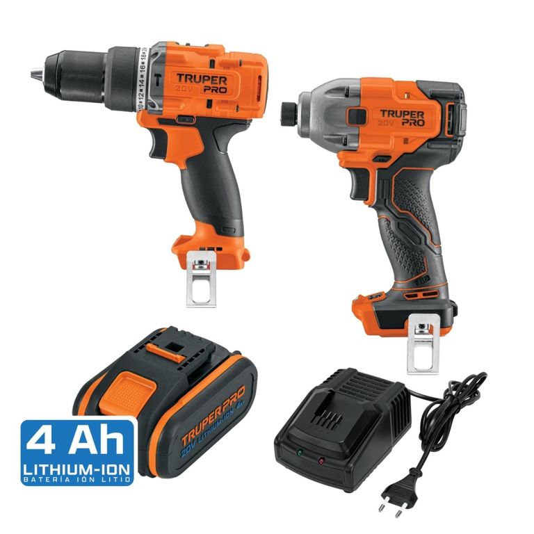 Taladro Percutor + Atornillador de impacto 20V +1 bat