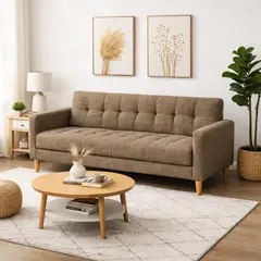 ARTSOFA - Sofá Tres Cuerpos Verona Beige Oscuro Antifluido + Obsequio