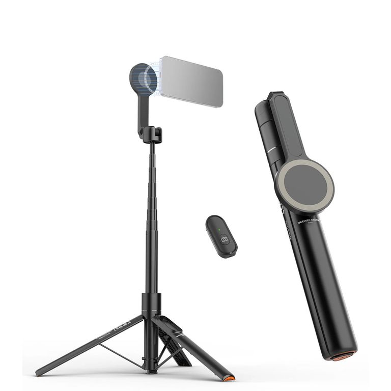 Soporte 3 en 1 magnético PA989, selfie stick, trípode de piso y mini trípode