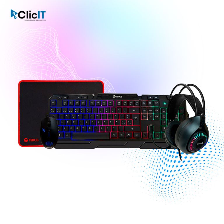 COMBO MULTIMEDIA 4 EN 1 TECHADO, MOUSE, MAUSEPAD Y HEADSET(PN: KBMSHDSTE4063N)