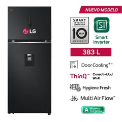 LG - Refrigeradora 383 L No frost Top Freezer Negro VT40APMC