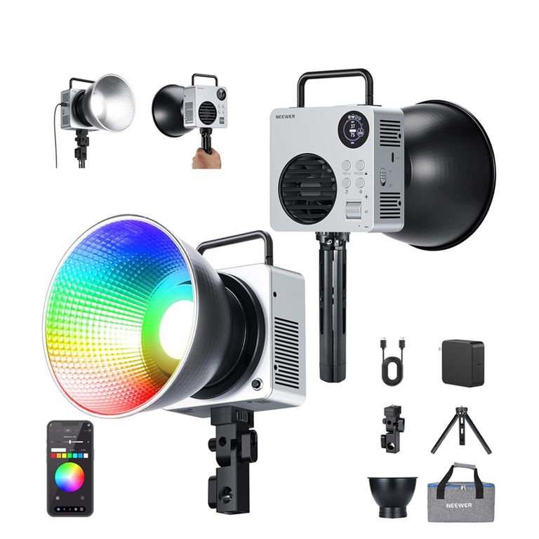Luz LED HB80C de 80W RGB Portátil Montura Bowens