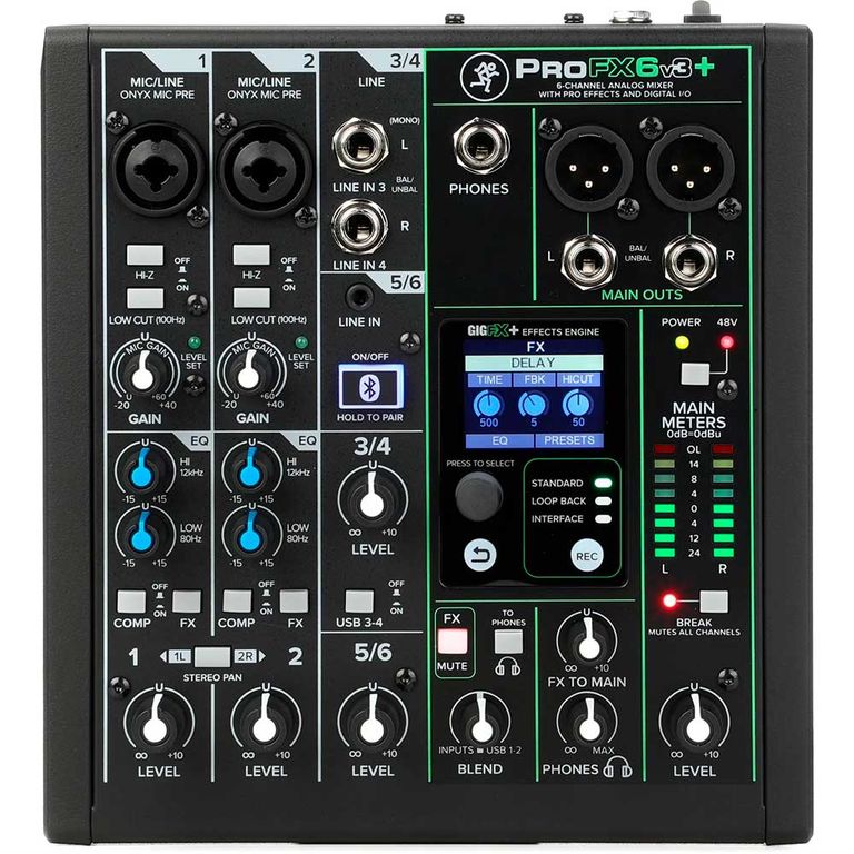 Mezclador ProFX6v3+ 6 Canales con Efectos y USB
