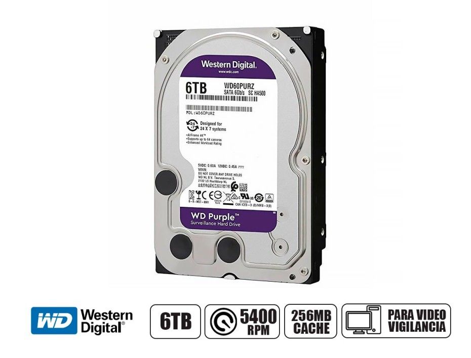 DISCO DURO 6 TB WD PURPLE MODELO WD63PURZ