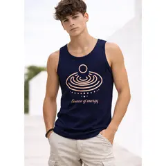 ENKI - Bividí Hombre Azul Navy Algodón Jersey con Estampado Source of Energy