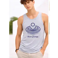 ENKI - Bividí Hombre Melange Gris Algodón Jersey con Estampado Source of Energy