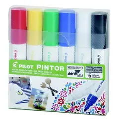 PILOT - Marcador Artístico Pintor Punta Media (M) x 6 Básico