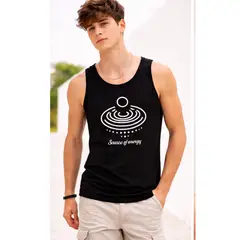 ENKI - Bividí Hombre Negro Algodón Jersey con Estampado Source of Energy