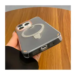 GENERICO - Funda Protectora Magsafe mate con Soporte para iPhone 15 Pro Gris