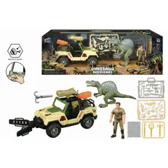 GENERICO - Pack Jeep con Dinosaurios y Spinosaurus