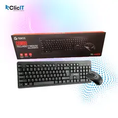TEROS - Kit Inalámbrico Teclado + Mouse TE-4061N 24GHz receptor nano USB negro