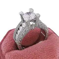 GENERICO - Anillo de Compromiso para Mujer con Circonita Brillante