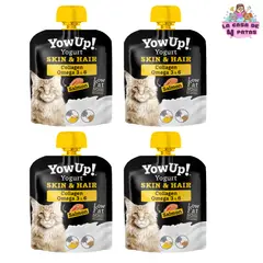 YOWUP - Yogurt Yow Up! para gatos con Colageno Omega 3 y 6 - Salmon pack 4