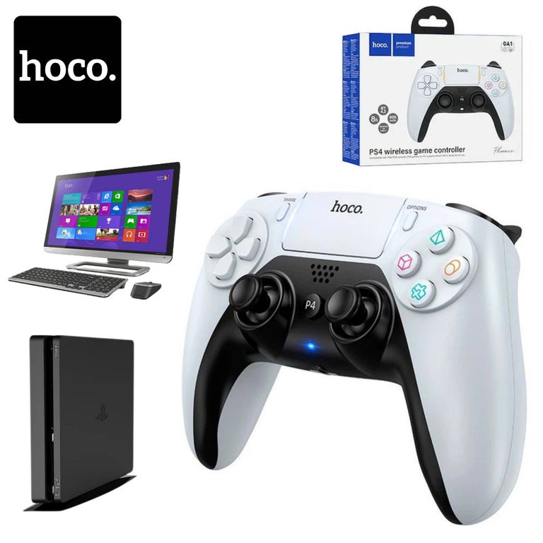 Mando Joystick Inalámbrico Bluetooth PC PS4 Recargable Touchpad con Vibración Audio 3.5mm