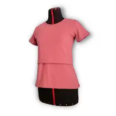 GENERICO - Polo básico de lactancia color Palo Rosa