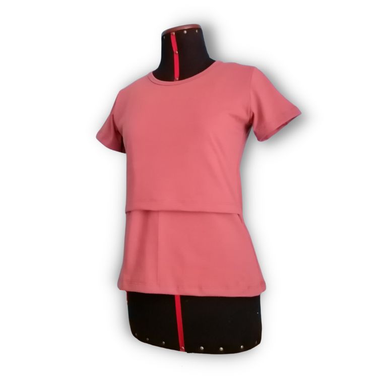 Polo básico de lactancia color Palo Rosa