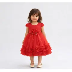 ARELYS - Vestido Niña Princesa Rojo Talla 4