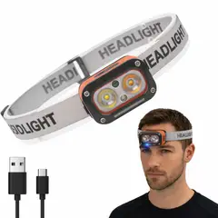 OEM - Linterna de Cabeza LED Manos Libres Ajustable 45° Impermeable Para Camping Trabajo