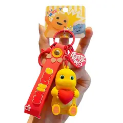 GENERICO - Llavero Nailong Sticker Viral Dinosaurio Amarillo