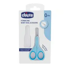 CHICCO - TIJERA CORTA UÑAS PUNTAS REDONDEADAS PARA BEBE CELESTE DE 0 A MAS