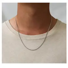 GENERICO - Cadena lomo de corvina 1 mm • acero inoxidable 60 cm