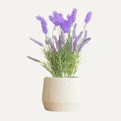 LAR DANIELSEN - Planta artificial con macetero jaspeado - Lavanda 37 cm.