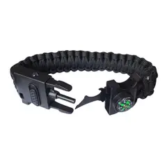 GENERICO - Pulsera Tactica Paracord Camping y Supervivencia Con Navaja Silbato Mechero Brujula y Linterna Negro