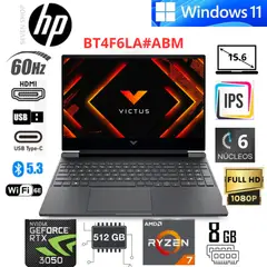 HP - Laptop Gamer Victus 15-FB3019LA 15.6" FHD Ryzen 7 7445HS 8GB RAM 512GB SSD RTX 3050 6GB