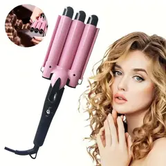 OEM - Rizador de Pelo Rizadora de 3 Tubos Tenaza Curler Multifunción para Rizar y Ondas un Efecto Ondulado