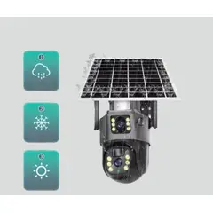 GENERICO - Cámara con Panel Solar 4k Ultra HD