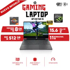 HP - Laptop Gaming Victus 15-FB3019LA, AMD Ryzen 7 7445HS, 8GB DDR5, 512 GB SSD M.2, 15.6 FULL HD IPS
