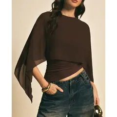 GENERICO - Top con Capa Marrón Boho