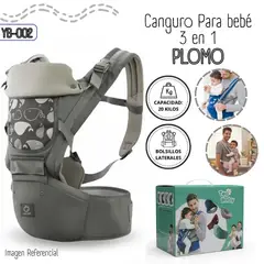 GENERICO - Canguro Ergonómico Plomo para Bebé - YB-002
