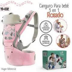 GENERICO - Canguro Ergonómico Rosado para Bebé - YB-002