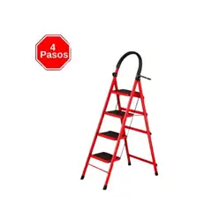 GENERICO - Escalera Plegable de 4 Pasos Antideslizante – Resistente y Segura