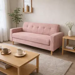 ARTSOFA - Sofá Dos Cuerpos Astoria Rosa Antifluido + Obsequio