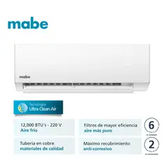 MABE - Aire Acondicionado MMT12CDBWCCBC1 Mini Split 12000 BTU Blanco