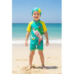 GENERICO - Ropa de Baño para Niño UV Cocodrilo Verde en Cohete Espacial