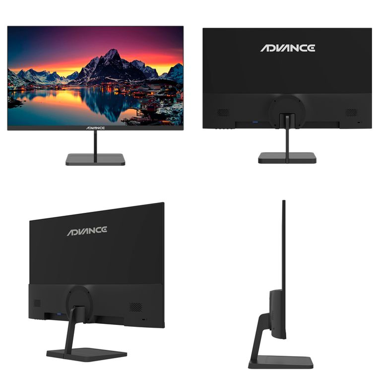 Monitor plano ADV-2152S 21.5" FHD IPS 100Hz 1ms HDMI DP VGA PARLANTES negro