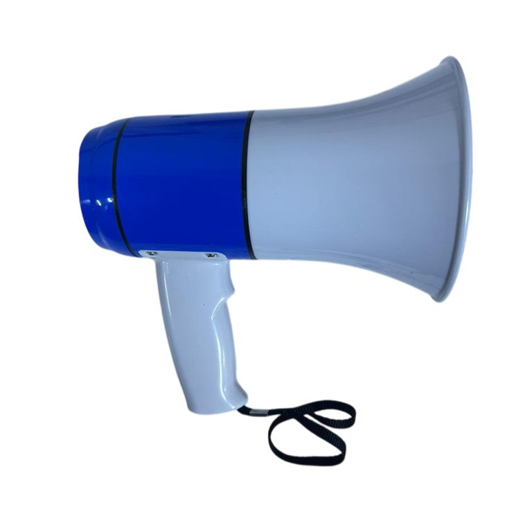 Megáfono batería portátil con grabadora 35 W - Azul y Blanco