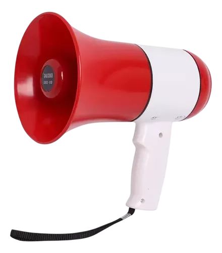 Megáfono batería portátil con grabadora 35 W - Rojo y Blanco