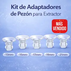 BABY - Set de 5 Adaptadores de Pezón para Extractor de Leche Insertos Reducidores de Silicona