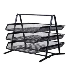 GENERICO - Organizador de Documentos 3 Niveles en Rejilla para Oficina